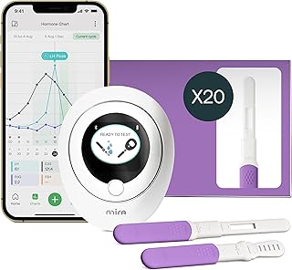 Mira Max Fertility Monitor & Ovulation Test Kit for Women, at-Home Hormone Tracker for LH, PdG & E3G, Digital Hormone Analyzer with 20 Test Wands, 7&times; More Accurate Than Other Fertility Trackers