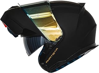 HAX Amatista Modular Flip-Up Dual Visor Motorcycle Helmet - DOT/ECE Approved, Lightweight, Comfortable, and Stylish Helmet for Men and Women (Matte Black M)