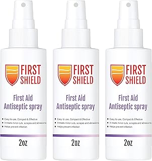 First Aid Antiseptic Spray, Wound Cleaner, Benzalkonium Chloride for Minor Cuts, Scrapes and Burns &ndash; 2 Oz, 3 Count