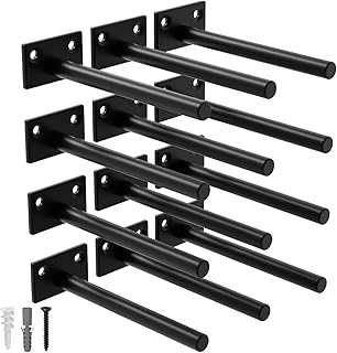 LEOPO 12 Pack-6 inch Floating Shelf Bracket, Hidden Brackets for Wood Shelf