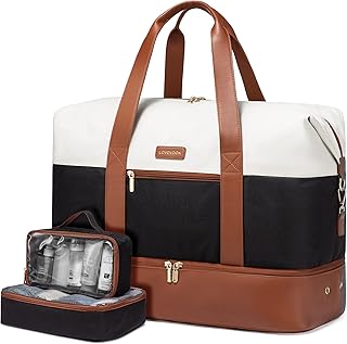 Weekender Bag, Large Travel Duffel Bag for Women with 2 Packing Cubes, Carry on Overnight Bag with Shoe Compartment, Mom Hospital Bags for Labor and Delivery