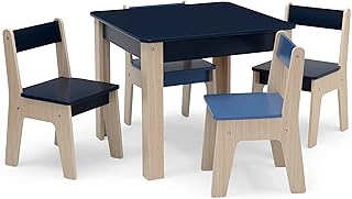 GAP GapKids Table and 4 Chair Set - Greenguard Gold Certified, Navy/Natural