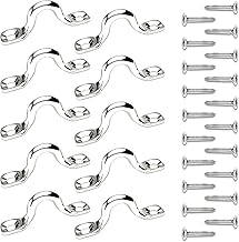 304 Stainless Steel Ceiling Hooks Heavy Duty Metal Pad Eyes Plate Snap Eye Strap Drop Ceiling Anchor Hooks Hardware with Screws for Hanging Plant Hangers 2.1" -10Pack