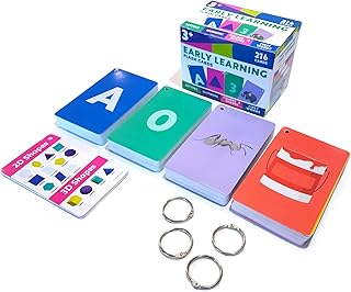 Carson Dellosa 216 Toddler Flash Cards, Sight Words, Alphabet, Numbers, Colors and Shapes Flashcards Ages 4 and Up, Phonics and Math Manipulatives, Kindergarten and Preschool Learning Activities