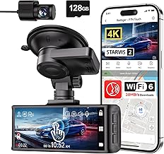 REDTIGER 4K STARVIS 2 Dash Cam Front and Rear, 5GHz WiFi 20MB/s Download, 128GB Card Included, Voice Control, Dash Camera for Cars with 3.18" Touch Screen, GPS, Loop Recording, Parking Mode(F7N Touch)