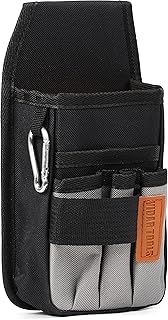 Small Tool Pouch with Belt Clip,Tool Belt Pouches,Electrician Tool Pouch.Mini Organizer Pocket Attachment for Tool Belt,5 Pockets and Heavy-Duty Metal Belt Clip Attachment.&hellip;