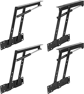 2 Pair Folding Lift and Up Hinges, Heavy Duty Lift Up Hydraulic Hinge for Home Mechanism Hardware Coffee Table Furniture Lifting Tool, by GENHAKON.