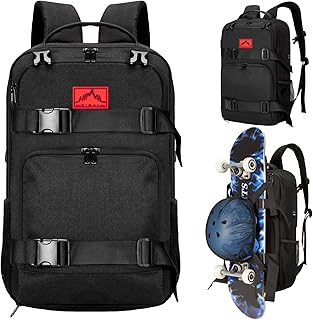 Skateboard Backpack, Skateboard Bag Sports Backpack, Laptop Bag Multi-Sport Design for Men & Women
