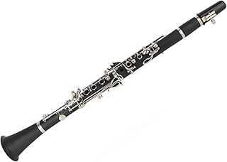 B Flat Clarinet, Clarinet 17Key Wood Bb with Cleaning Cloth Reed Screwdriver Box Musical Instrument for Intermediate Beginner (Black)