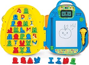 Winfun Lil Learner Alphabet Backpack for Toddlers 3+ Interactive Learning Backpack with 27 Tiles 26 Words 180+ Phrases Letter Writing Features Fun Sounds & Melodies