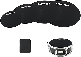 EASTROCK Drum Mute Pads Set 5 Pieces Foam Drum Silencer Pads, Fit 10&rdquo;, 12&rdquo;, 14&rdquo;, 16" Drum, with Snare Wire Pad (Drum Mute Pad 5-Pack) (Fit 10,12,14,16" drum-5 pack)