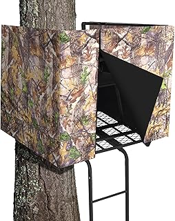 Hunting Tree Stand Blinds-Treestand Camo Blind Cover- Hunting Camouflage Ground Blinds with Zipper for Hunting Deer, Turkey (Frames Not Included)