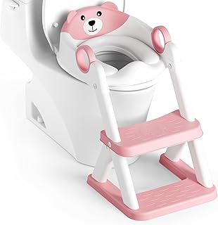 Potty Training Seat, Upgrade Toddler Toilet Seat for Kids Boys Girls, 2 in 1 Potty Training Toilet, Splash Guard Anti-Slip Pad Step Stool