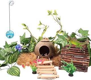 Reptile Vines & Coconut Shell Decor