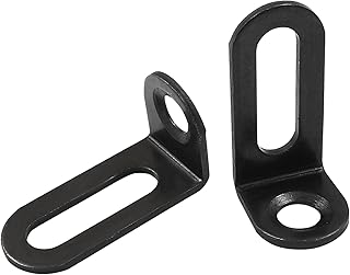 Biaungdo 12 Pcs 18x19x37mm/0.7"x0.75"x1.46" Adjustable Right Angle Brackets L-Shape Corner Brace Support Black