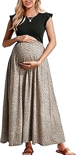 OUGES Maternity Maxi Dress