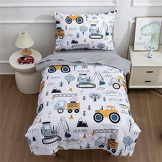 Excavator Cars Toddler Bedding Set