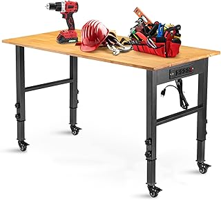 Adjustable 48'' Workbench with Outlet