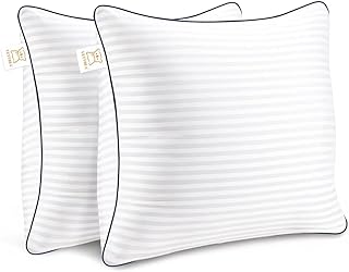 Throw Pillows Insert, 18'' x 18'' Set of 2, Decorative for Couch, Sofa or Bed with Premium Down Alternative Filled, White