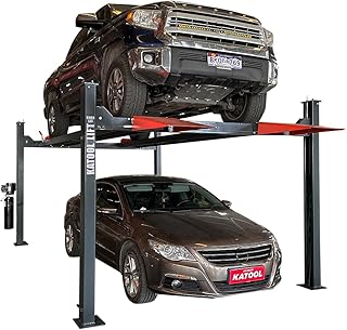 KATOOL 3.0HP 11000Lbs 4 Post Lift 4 Post Parking Service Storage Lift Lifting Height 84 Inch Extra Tall Extra Long Extra Wide 110v Four Post Parking Lift 4-Post Auto Lift Garage Lift Storage