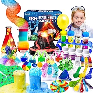 110+ Science Experiments Kits for Kids, Science Projects STEM Activies Toys Gifts for Boys & Girls, Volcano Eruption, Chemistry Set and More Scientist Educational Toys