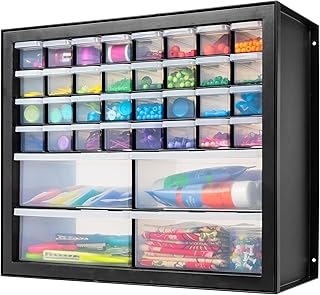 IRIS USA Screw Tool Organizer Small Parts Cabinet Chest, 36-Drawer Hardware Electronics Nuts Bolts Storage Drawers Organization Toolbox Garage Craft Business Teacher Beads Scrapbook Art Hobby - Black