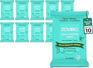 Zoviro Tea Tree Sanitizer Wipes