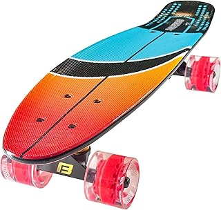 Kids Complete Flowboard Skate Board W/Trucks and Light Up Wheels - Custom Scratch Free Graphics Great for Kids, Boys, Girls, Youth and Beginners 22&rdquo; X 6.25&rdquo;