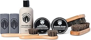 Complete Saddle Soap and Tack Care Kit - Includes: Saddle-Soap + Conditioner + Leather Oil + Brushes + Cloths - Conditioning and Cleaning Solution for Saddles & Horse Supplies - Made USA