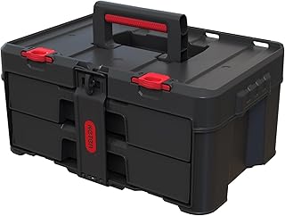 Keter Stack-n-Roll Two Drawer Tool Box for Small Parts and Power Tool Accessories, Fits Keter Modular Tool Storage System