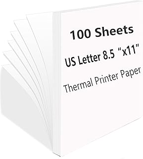 100 Sheets Thermal Printer Paper, 8.5''&times;11'' US Letter Size, Advanced Printing Paper, Thermal Paper Compatible with Brother Letter Portable Printer, Printer Paper for M08F-Letter, M832, M834, MT800