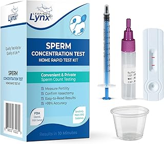 Male Fertility (Sperm Count) Test Kit &ndash; Home Semen Analysis in Minutes (Detects 15 Million Sperm/mL) | Quick at-Home Result Cassette & Easy Instructions | Leaping Lynx Male Fertility Screening