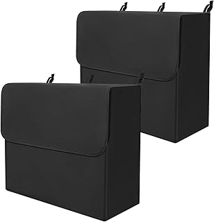 2 Pcs Black Horse Blanket Storage Bag 600D Oxford Fabric 24 x 20 x 9 in Waterproof Dust-Proof Hanging Stall Front Storage Bag Horse Stall Blanket Holder Accessories Organizer