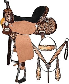 HILASON Western Horse Barrel Racing Trail Pleasure American Leather Saddle Tack Set Brown Comfytack