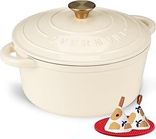 Overmont 7QT Enameled Dutch Oven