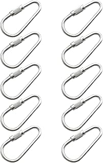 10 Pcs Silvery Parrot Toy Hook Stainless Steel Parts Heavy Duty Metal Hooks Suitable for Most Bird Or Small Animal Hanging Toys Parrot Bird Hooks Metal Stainless Steel Parts DIY Bulk Birds