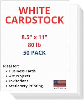 Heavyweight White Cardstock 50 Sheets