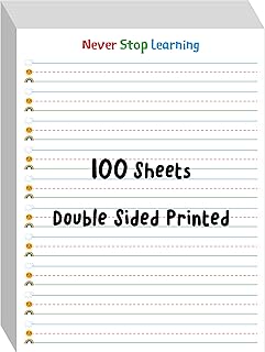 100 Sheets Ruled Writing Paper, Double-Sided Printing Skip-A-Line Ruled Writing Paper with Dotted Lines 1&rdquo; Line Spacing Handwriting Practice Paper for Kindergarten Toddlers Kids (8&rdquo; x 10.6&rdquo;)