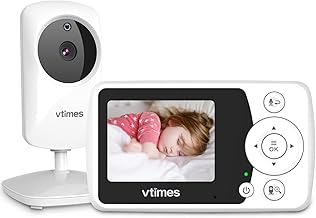 Baby Monitor with Camera and Audio, Video Baby Monitor No WiFi Night Vision 2.4" LCD Screen Portable Baby Camera Monitor Alarm Lullaby Temperature Sensor and 1000ft, Ideal for Baby/Elderly/Pet