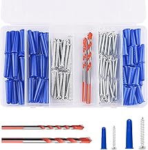 100pcs Masonry Anchors and Screws Kit