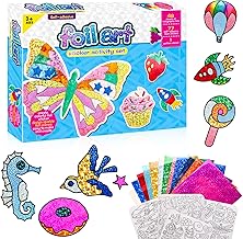 Foil Art Kit for Kids - Foils Fun Craft Kits & Supplies, No Mess Art for Kids, Foil Foam Stickers Art Craft Activity for Kid, DIY Creative Activity Birthday Christmas Gift Travel Toys for Girls Boys