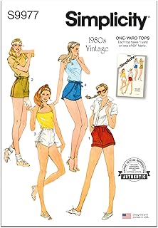 Simplicity SS9977A Vintage 1980's Misses' Shorts Sewing Pattern Packet, Design Code S9977, Sizes 6-8-10-12-14, Multicolor