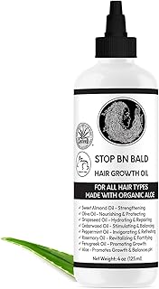 STOP BN BALD - Hair Growth Oil for All Hair Types Made With 100% Natural Powerful Ingredients & Organic Aloe, For Men & Women | No Additives or Preservatives, Hair Regrowth Oil Blend