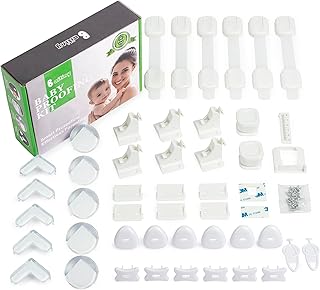Baby Proof Kit, 44 Packs Child Safety Essentials Set - Invisible Magnetic Cabinet Locks, Corner Guards, Outlet Covers - All-in-one Super Value Baby Proofing Kit