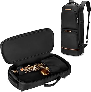 Padded Alto Sax Case Bag, Alto Sax Backpack with Hidden Padded Shoulder Straps, Alto Saxophone Bag with Pockets for Mouthpiece, Sheet Music, Alto Saxophone Case Sax Gig Backpack