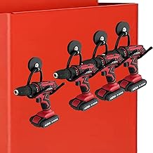 4 Pack Strong Garage Magnetic Hooks, Power Tool Organizer Rack, Heavy Duty Storage Utility Magnet Hooks for Power Drill,Garden Tools, Hose,Pegboard,Garage, Workshop for Indoor & Outdoor Hanging