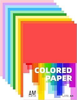 AIMI Assorted Colors Bulk for Kids School Supplies A4 Copy Paper Construction Paper Preschool Classroom Supplies Elementary Great for Arts Painting Coloring Drawing Crafts (100)