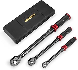 AEROFORCE 1/4 & 3/8 & 1/2-inch Drive Click Torque Wrench, 3Pcs Torque Wrench Set 4-20Ft.lb, 5-45Ft.lb, 15-165Ft.lb 72-Tooth Dual Scale for Bike, Moto, Car Repair