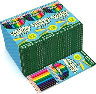 528 Count Colored Pencils Bulk, 12 Assorted Colors, 44 Packs Pre-sharpened Coloring Pencils Set for Kids and Adult, Teachers Essential Classroom Prizes, Back to School Supplies (528)