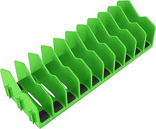 HURRICANE Plier Organizer Rack, 10-Slot Pliers Rack with Non-Slip Rubber Base, Tool Organizer, Tool Drawer Toolbox Storage, Green, Extendable Design, Fit 3&rdquo; H, 1 Pack